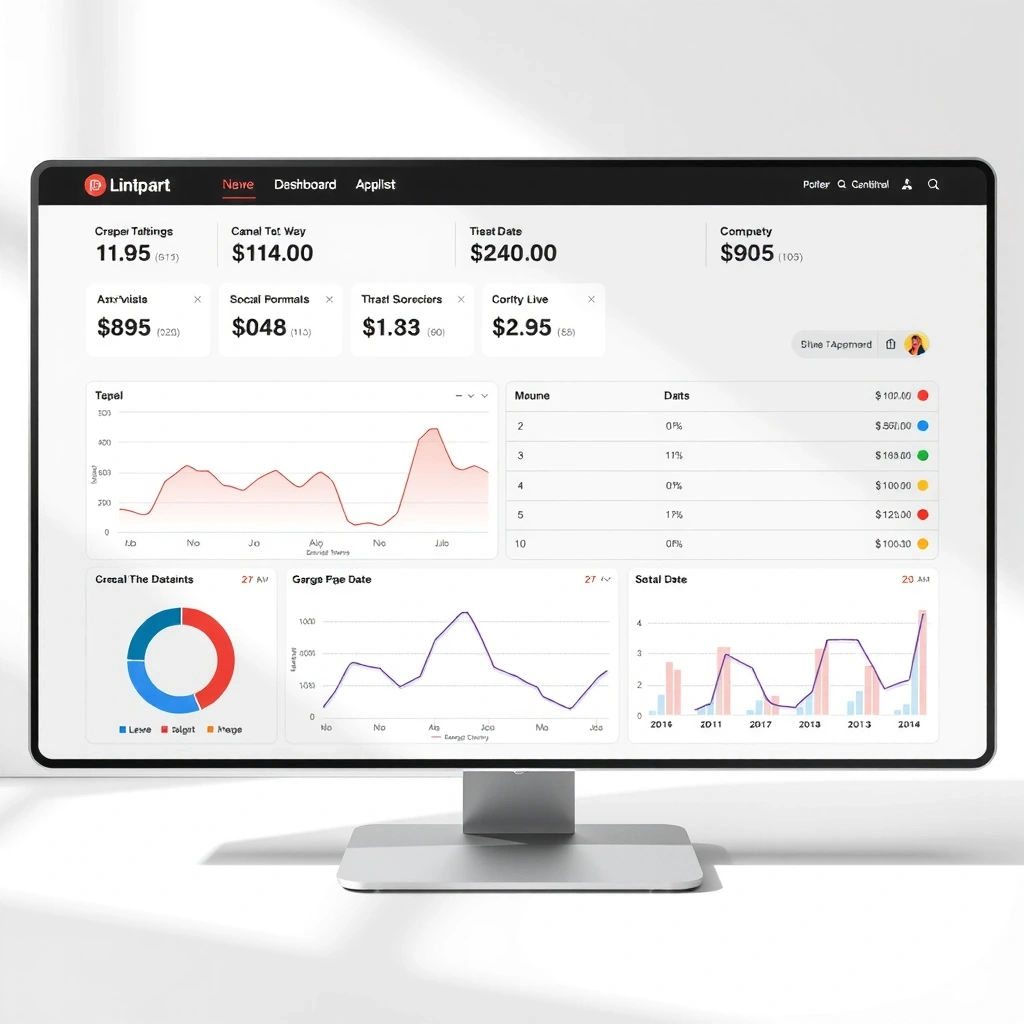 SaaS dashboard interface showing data visualization and clean design